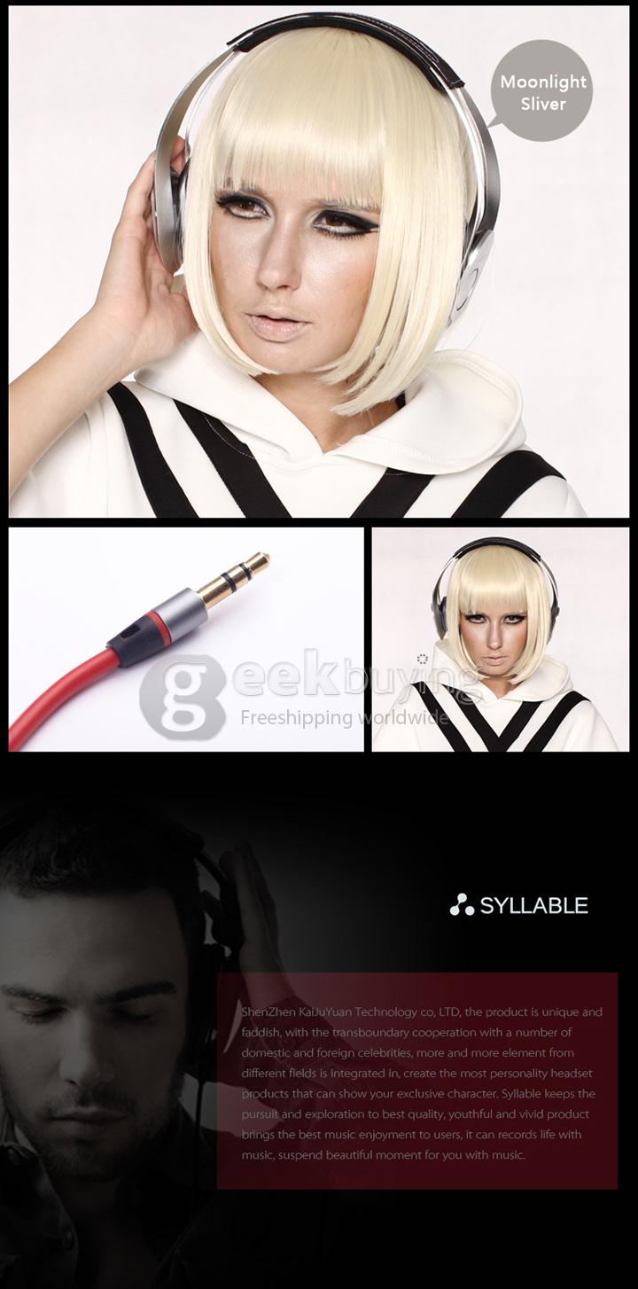 Syllable G700 Metal Wireless Bluetooth 4.0 Headphone Headset with NFC Fuction Bass Built-in Mic / 40mm Speaker - Golden