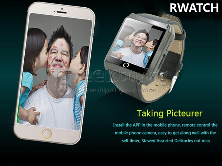 RWATCH R6S Wearable Bluetooth 4.0 Smart Watch Compass Hands-Free Call Pedometer Sleep Tracker for Android iOS Gold