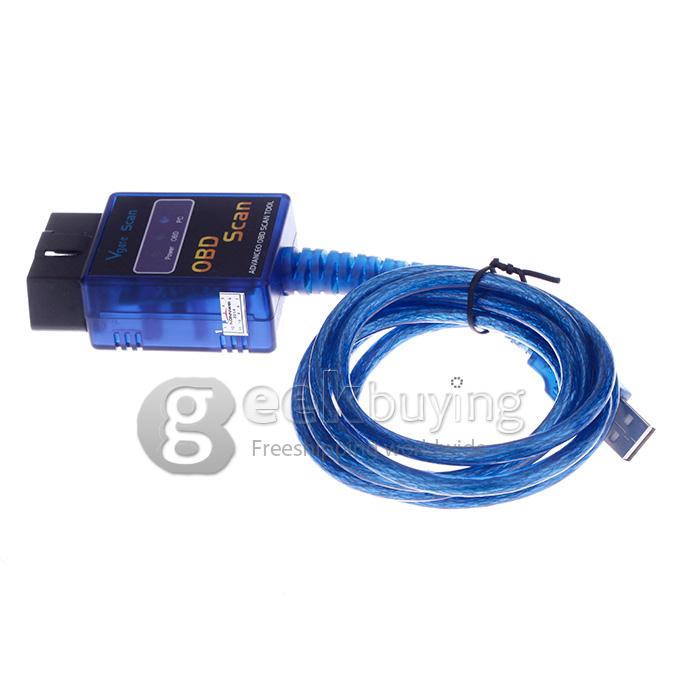 Mini ELM327 USB Vehicle OBD Scan Tool Atuo Diagnostic Scanner - Blue
