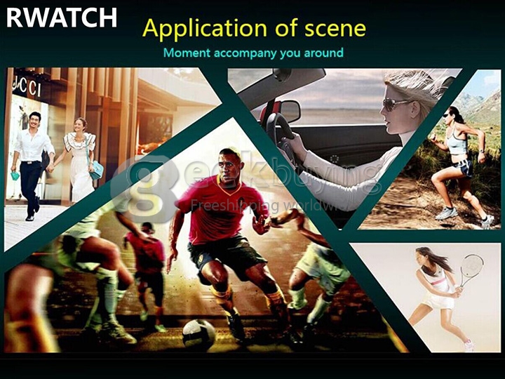 RWATCH R6S Wearable Bluetooth 4.0 Smart Watch Compass Hands-Free Call Pedometer Sleep Tracker for Android iOS Gold