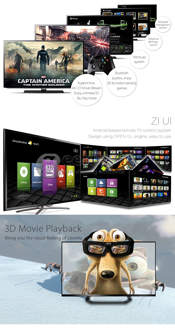 [Spain Stock]ZIDOO X9 Quad Core Smart XBMC KODI 4K TV BOX MSTAR HDMI-in Recorder Android OS 2G/8G 4K H.265 Player Dolby DTS w/ USB3.0 2G/5G WiFi BT