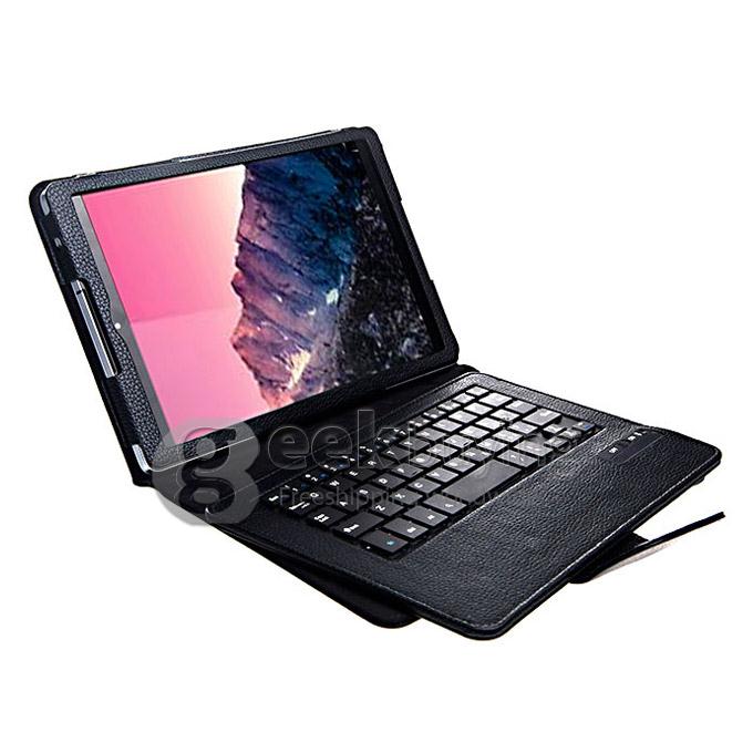Removable Wireless Bluetooth QWERTY Keyboard Leather Stand Case Cover for Google Nexus 9 - Black