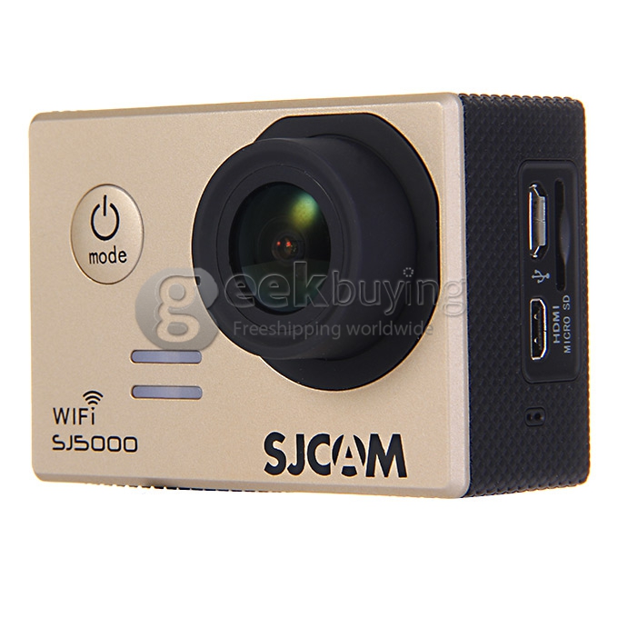 SJCAM SJ5000 WiFi Sports Camera Novatek 96655 14MP 1080P 2.0 Inch 170 Degrees Lens Diving HD Camcorder Car DVR - Golden