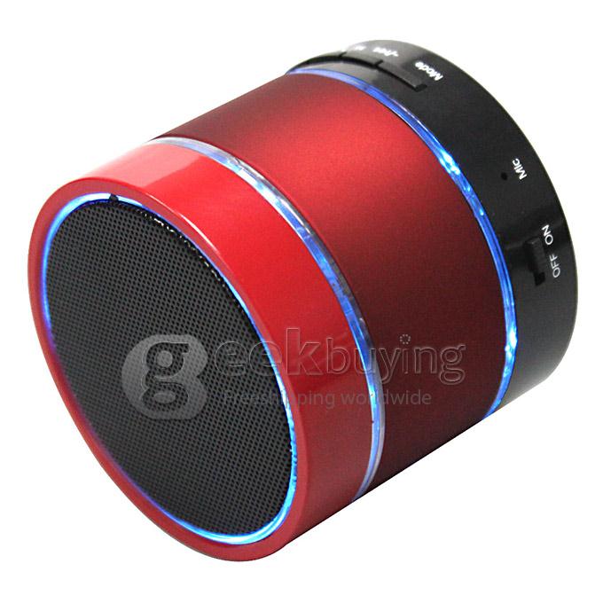 S09 Mini Portable Wireless Bluetooth Hi Fi Speaker Music Player TF Card Slot Hand Freewith LED Light - Red