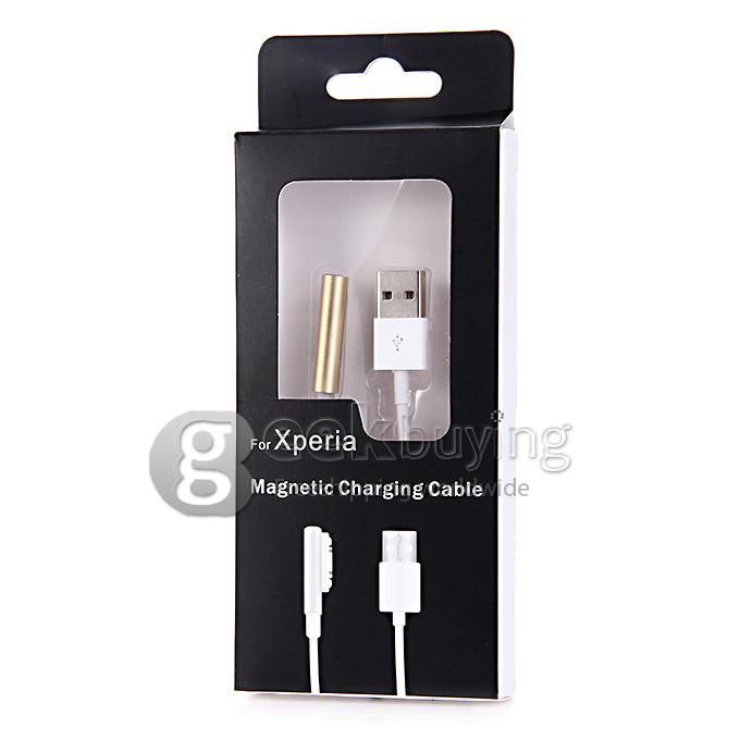 Magnetic Charging Cable Adapter USB Cable LED Smart Prompt for Sony Xperia Z3 Z2 Z1 - Golden
