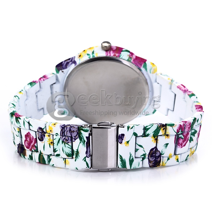GENEVA Fashion Ceramic Analog Japanese Movement Quartz Wrist Watch for Woman - White