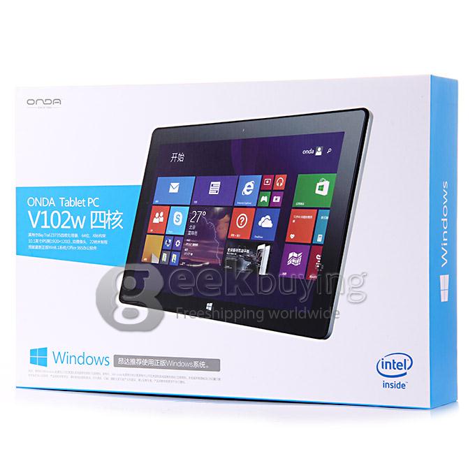 Onda V102w Intel Z3735F Quad Core 10.1 Inch Tablet PC Windows 8.1 FHD IPS 2GB/32GB 1920*1200 Bluetooth 4.0 - Silver