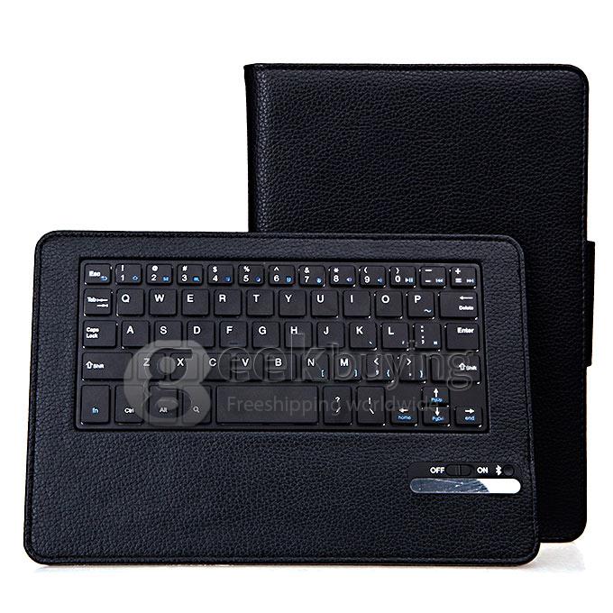 Removable Wireless Bluetooth QWERTY Keyboard Leather Stand Case Cover for Google Nexus 9 - Black