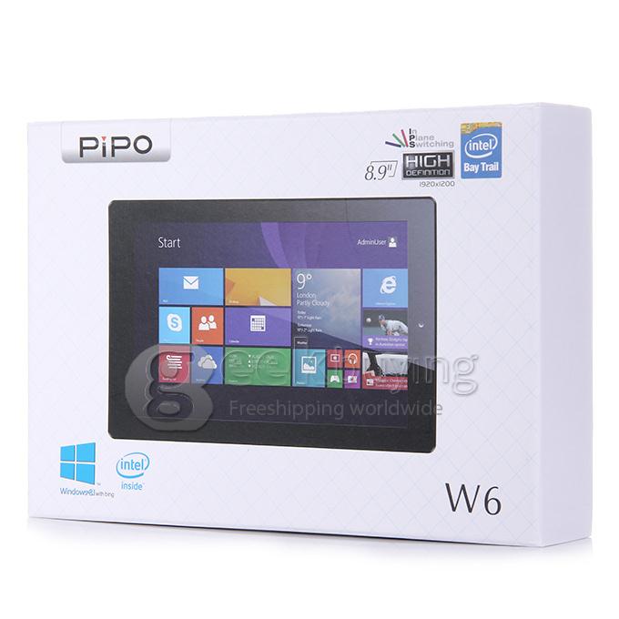 PIPO W6 GPS Windows 8 Tablet PC 8.9 Inch Intel Z3735F Quad Core 1.83 GHz 2GB/32GB - Black