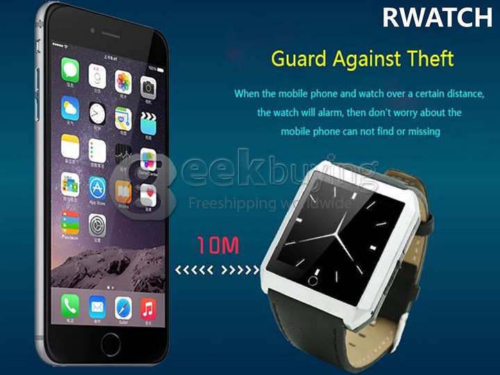 RWATCH R6S Wearable Bluetooth 4.0 Smart Watch Compass Hands-Free Call Pedometer Sleep Tracker for Android iOS Gold