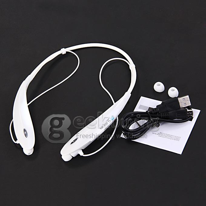 HB-800S CSR Bluetooth 4.0 Wireless Neck Headphone Stereo Earphone with Mic for iPhone Samsung HTC - White