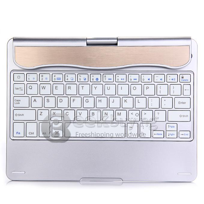 Portable Keyboard for iPad Air Bluetooth Keyboard 360 Degrees Rotating 180 Degrees Flip - Silver