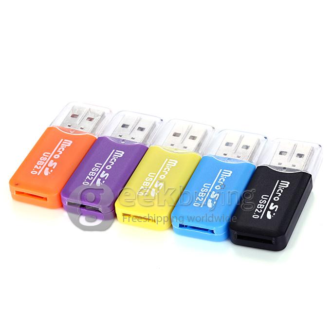 USB 2.0 Micro SD Card TF Card Reader Compatible with Windows 7 / 8 / 98 / 98SE / ME / 2000 / XP / Vista / Mac OS / Linux - Color Random