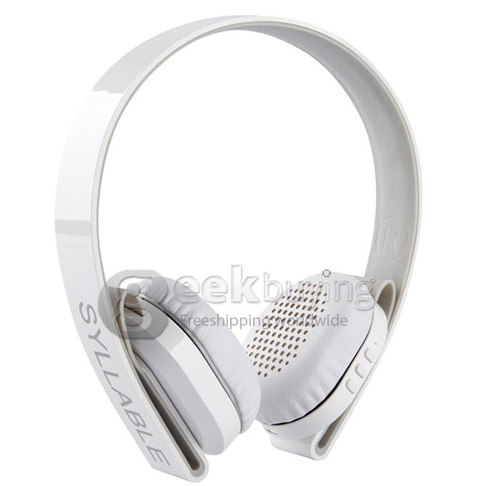Syllable G600 Wireless Bluetooth 4.0 Headphone Earphone Deep Bass Built-in Mic/ 40mm Speaker - White