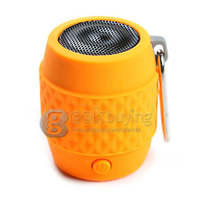 MB4 Shakeproof Waterproof Mini Bluetooth 3.0 Super Bass Speaker with Hook - Orange