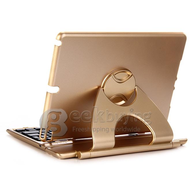 360 Degree Swivel Rotating Stand Bluetooth Keyboard Case Cover For IPad Air 2 iPad 6 - Golden