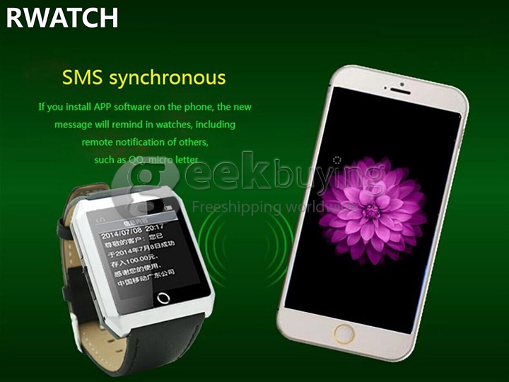 RWATCH R6S Wearable Bluetooth 4.0 Smart Watch Compass Hands-Free Call Pedometer Sleep Tracker for Android iOS Gold