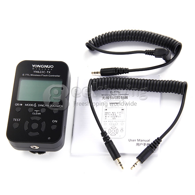 Yongnuo YN-622C-TX Controller Flash Wireless E-TTL Per Canon, Con Schermo LCD, 2.4GHz, 100m, 7 Canali