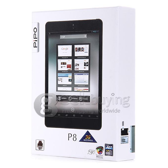 PiPO P8 RK3288 Quad Core 1.8GHz 7.85 inch Tablet PC Android 4.4 Retina 2048*1536 Touch Screen 2GB/32GB 3G Call - White