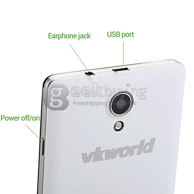 VK1000 5 Inch FDD-LTE 4G Smartphone IPS QHD Screen MTK6582+6290 Dual Platform 1GB RAM 4GB ROM 8.0MP Android 4.2 OTG/GPS - White