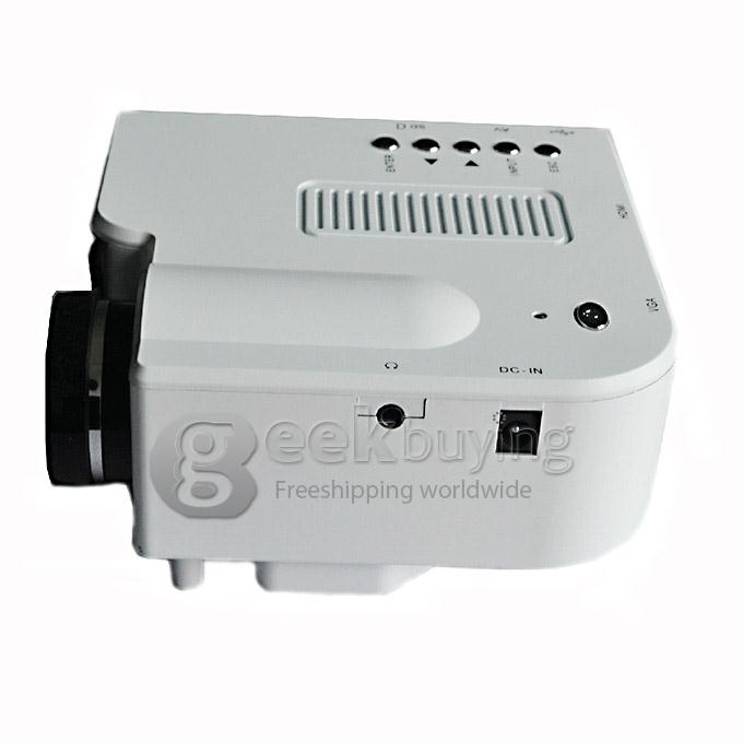 GM40 Multimedia 24W 400Lm 1080P LCD Image System LED Projector HDMI VGA SD Card Slot (US Plug) - White