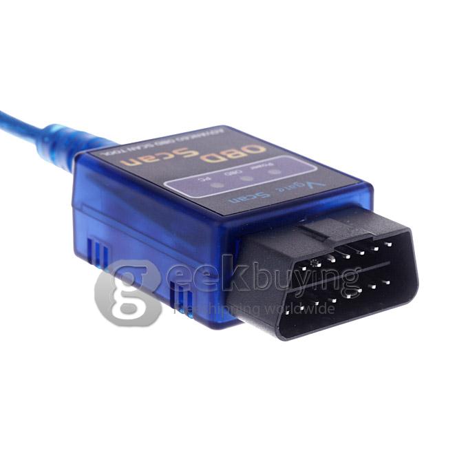 Mini ELM327 USB Vehicle OBD Scan Tool Atuo Diagnostic Scanner - Blue