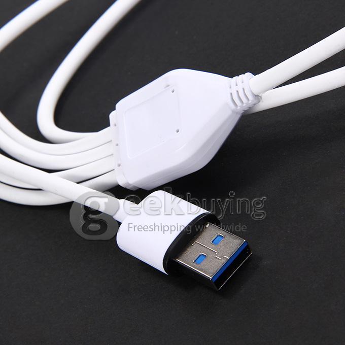 4 in 1 USB / 8 Pin / 32 Pin Data Charging Cable for Apple iPhone 4 4S 6 Plus 5S 5 iPad 2 3 Samsung S5 Note 3 2 - White