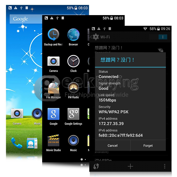 LANDVO L200S 5.0Inch IPS HD MTK6582 Quad Core 1.3GHz Smartphone Android 4.4 1GB RAM 8GB ROM 8MP 2MP Dual SIM 4G - Black