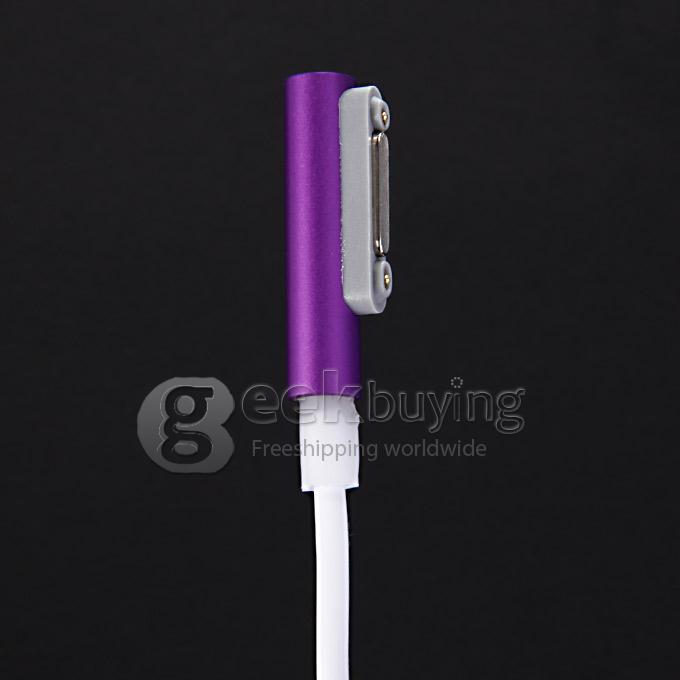 Magnetic Charging Cable Adapter USB Cable LED Smart Prompt for Sony Xperia Z3 Z2 Z1 - Purple