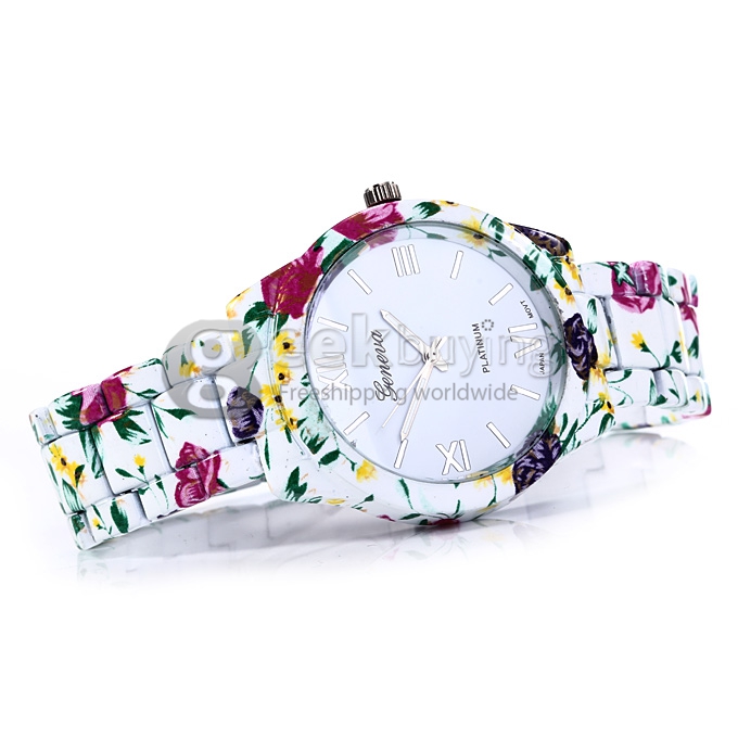 GENEVA Fashion Ceramic Analog Japanese Movement Quartz Wrist Watch for Woman - White