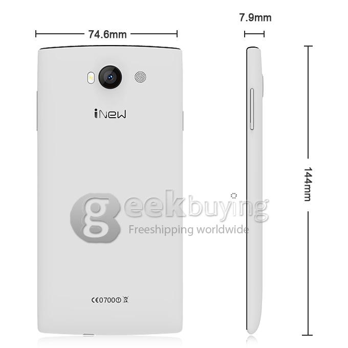 INEW V1 5.0 inch Android 4.4 Smartphone MTK6582 Quad Core 1.3GHz 1GB RAM 8GB ROM WiFi GPS 3G FWVGA IPS - White