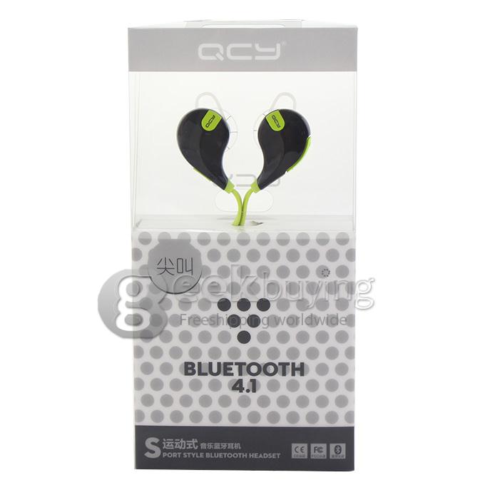QCY QY7 Wireless Bluetooth 4.1 Stereo Sport Earphone Headphone Studio Music Headset with Mic - Black + Green