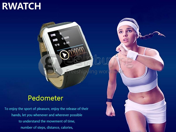 RWATCH R6S Wearable Bluetooth 4.0 Smart Watch Compass Hands-Free Call Pedometer Sleep Tracker for Android iOS Gold