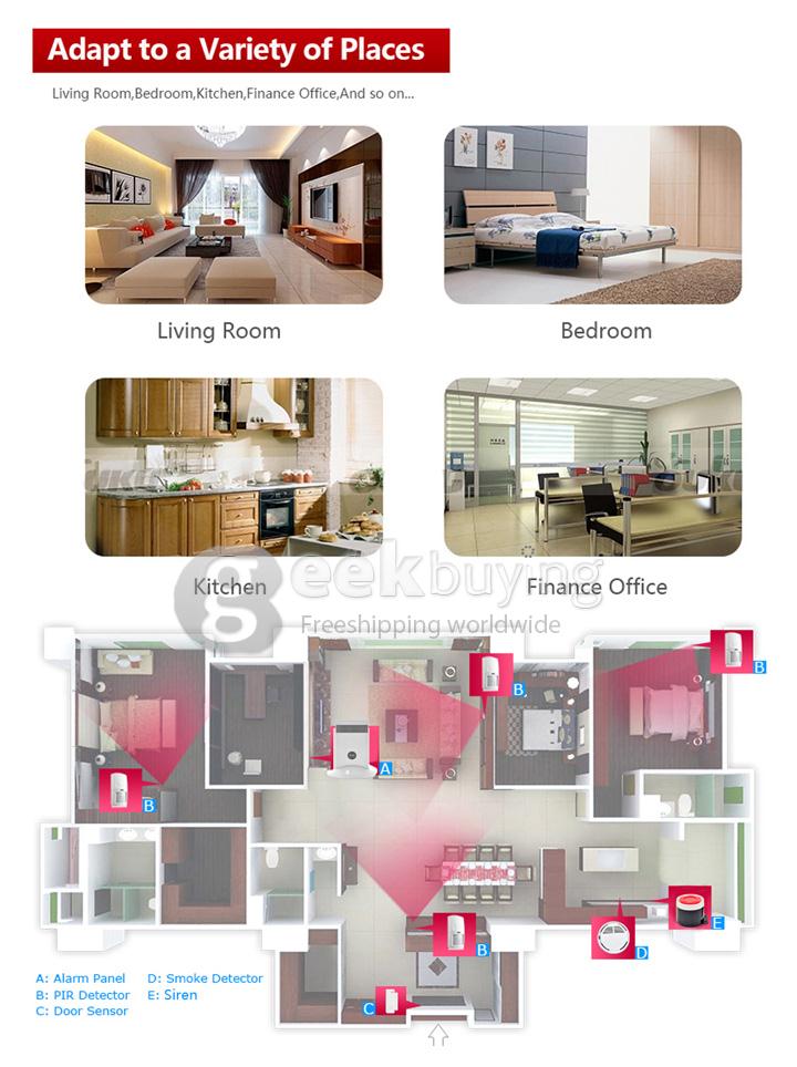 YA-701-GSMPSTN-3 App Controlled Wireless&Wired GSM PSTN Home Alarm Security System Auto Dialer