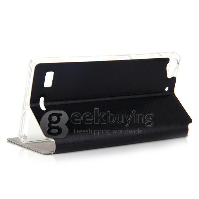 [HK Stock]Protective Cover Flip Stand Leather Case for Lenovo Vibe X2 High Quality - Black