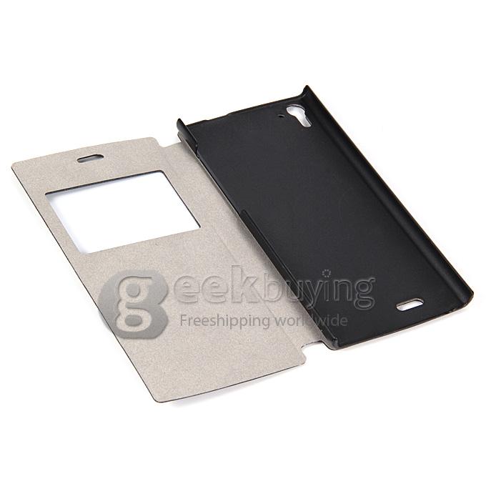 Protective Hard Cover Flip Stand Leather Case for UMI ZERO - Black