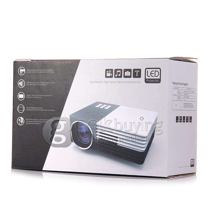 Portable H50 80LM LED LCD Projector Home Theater 1080p 480 x 320 Micro USB HDMI VGA AV Micro USB SD for PC (US Plug)