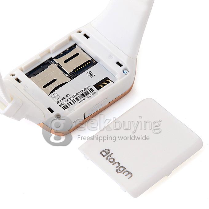 Atongm W008 Smart Watch Phone Bluetooth Watch 1.54 Inch Pedometer Anti-lost SIM Card Slot Sync Smart Devices - White