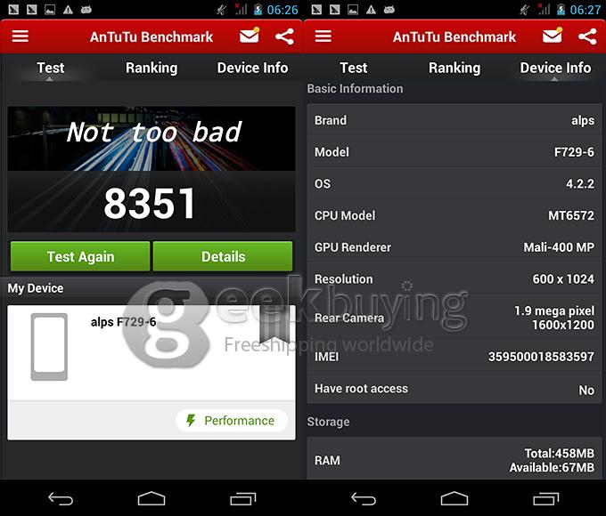 F729-6 3G Phone Call 7 Inch Tablet PC Android 4.2 MTK6572 1024*600 Pixels Capacitive Screen BT - Blue