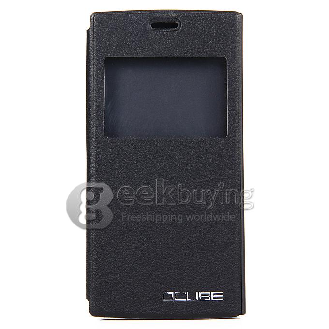 Protective Hard Cover Flip Stand Leather Case for UMI ZERO - Black