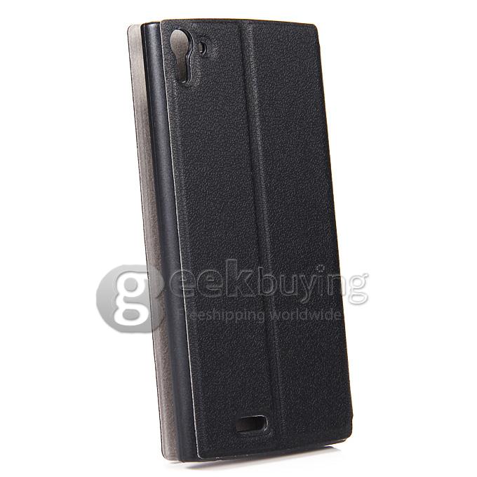 Protective Hard Cover Flip Stand Leather Case for UMI ZERO - Black