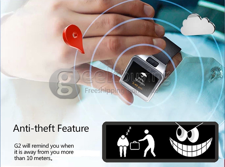 NO.1 G2 Bluetooth 4.0 1.54' Touch Screen Sapphire Glass Smart Watch MTK2502A 128MB/32MB 2.0MP for iOS Android -Orange Rubber Band