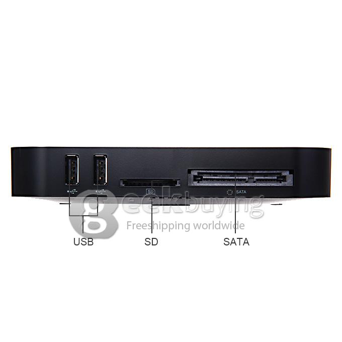 Maxone CX-X8 A80 Octa Core Android Mini PC XBMC 4K 2GB RAM 16GB ROM 2.4G/5G 802.11AC WIFI USB 3.0 Bluetooth H.265 SATA 1000M - Black