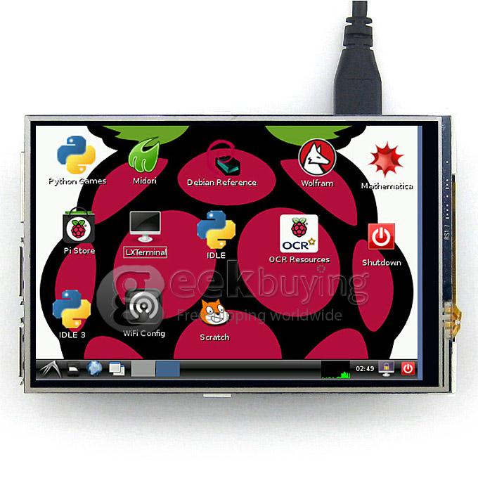 XTUMX אינץ 'מסך מגע TFT LCD עוצב עבור פטל פי 4 RPI דגם B / B +