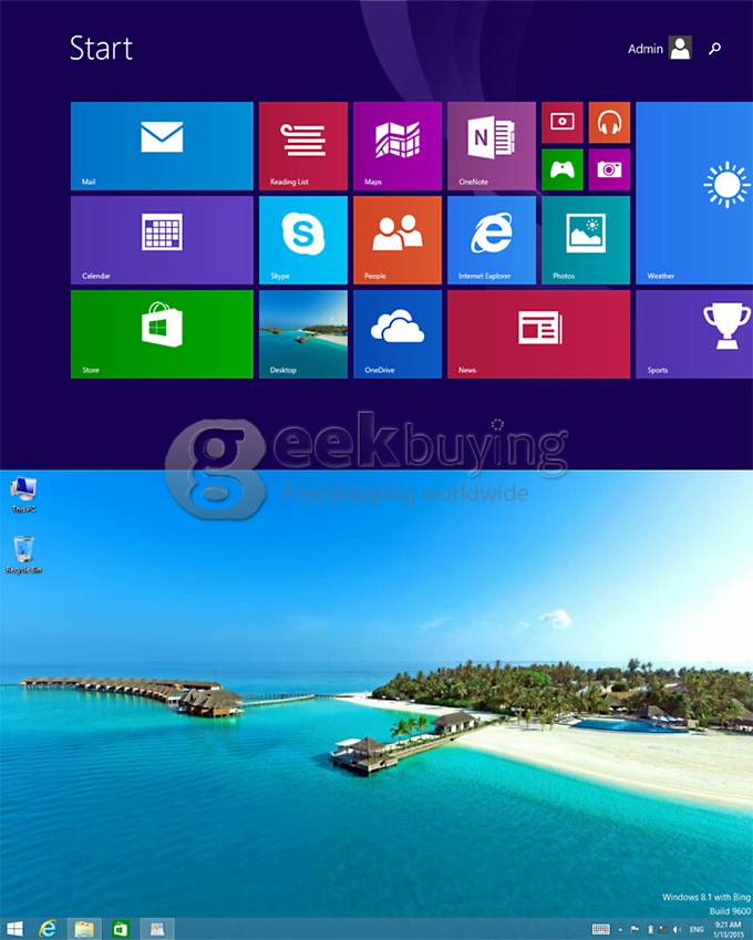 Teclast X80H Dual OS Android 4.4+Win 8.1 Tablet PC 2GB/32GB Intel Z3735F Quad Core 1.83GHz 8 Inch IPS 1280x800 HDMI WiFi Bluetooth - White + Gray