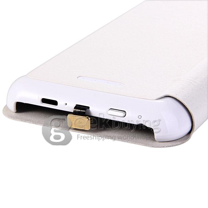 4200mAh Solar Charger External Backup Battery Case Power Bank for iPhone 6 Plus - White