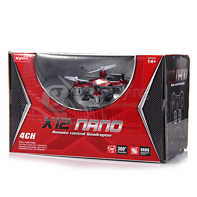SYMA X12 Nano Explorers 2.4G 4CH RC Quadcopter 6 Axis RTF Micro Quad Copter 3D Eversion Airplane Flying Toys - Red