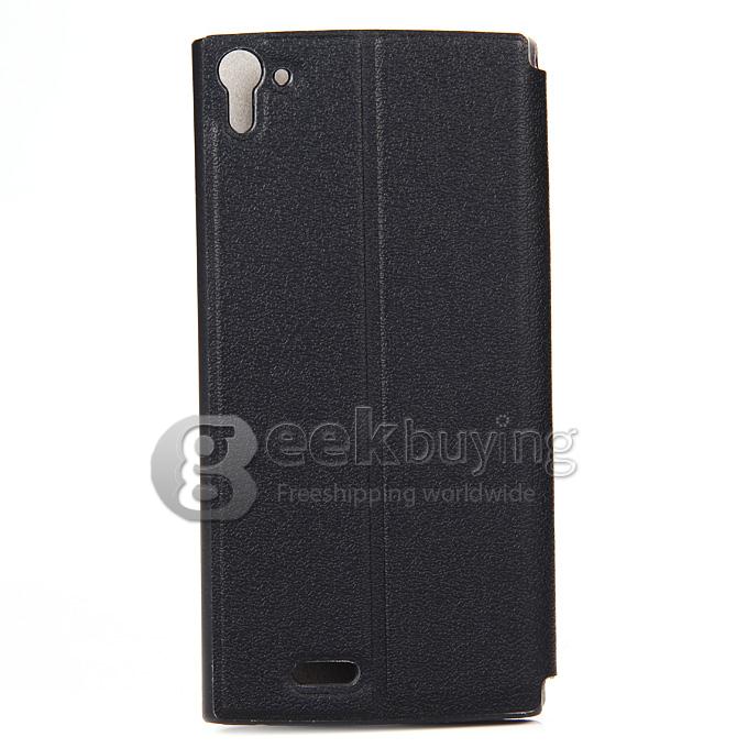 Protective Hard Cover Flip Stand Leather Case for UMI ZERO - Black