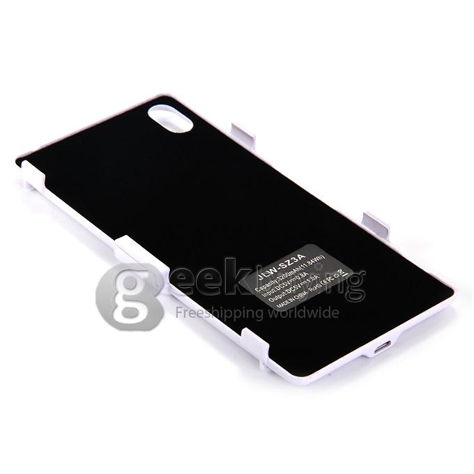 3200mah Backup Battery Case Charge Cover with Stand Power Bank For Sony Xperia Z3 - White