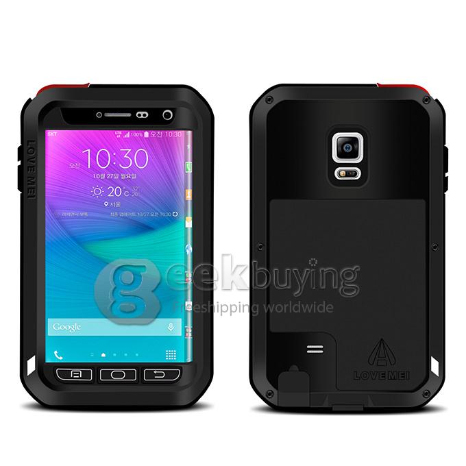 [Spain Stock] Lovemei Aluminum Powerful Shockproof Metal Case Protective Cover For GALAXY Note Edge - Black